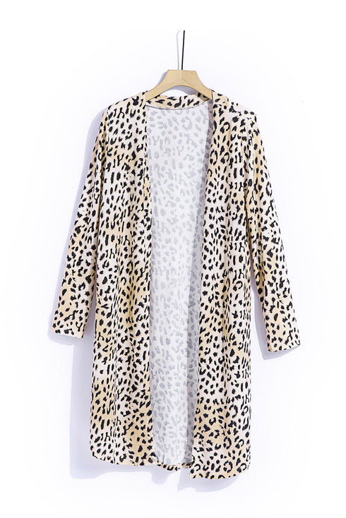 Print Colorblock Long Cardigan